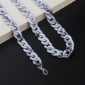 Macro shot of grey marble acrylic chain links with silver metal ring and silicone loop - Gray Marble (8)