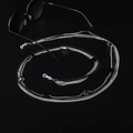 Catenina per occhiali multistrato argento e nera con anelli in silicone antiscivolo - Stile a Doppio Uso Multistrato / Argento Nero
