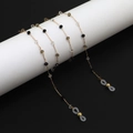 Handmade mixed color crystal beaded eyewear chain with gold links and silicone loops - Handmade Mixed Color Beaded Style (GL903) / Gold