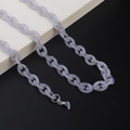 Detalle de cadena de acrílico gris claro para gafas con bucles de silicona y anillos - Estilo Acrílico Gris Claro (3)