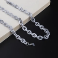 Close-up of grey marble acrylic glasses chain with silver hooks and silicone loops - Grey Marble Pattern Style (5)