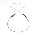 Runde goldene Metallbrille mit schwarzem Anti-Rutsch-Sportband und Drahtseil - Schwarz