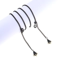 Black metal eyewear chain featuring a rocket pendant and adjustable rubber loops - Rocket Pendant Style