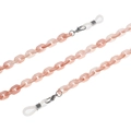 Detalle de cadena para gafas en acrílico rosa con cierres de langosta y aros de goma - Rosa Degradado