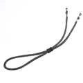 Adjustable black fiber braided sports eyewear strap with non-slip rubber loop ends - Black