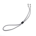 Adjustable gray and white braided sport eyewear strap with secure rubber loop ends - Gray