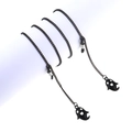 Stylish black metal glasses chain featuring cute ghost enamel pendants and silicone loops - Black Little Ghost Style