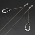 Minimalist gold eyeglasses chain with irregular spotted enamel teardrop pendants - Gold With Spot Pendant Style