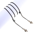 Fashionable black metal eyewear chain with golden musical note charms and crystals - Black Chain Gold Music Note Style