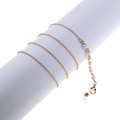 Detail of gold pearl glasses chain with silicone loops and lobster clasps for eyewear - Gold