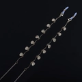 Elegant gold chain eyewear strap with shell charms and anti-slip silicone loops - Gold