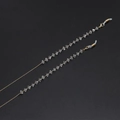 Catenella dorata per occhiali con perle di cristallo trasparente e ganci sicuri - Decorazione in Cristallo Trasparente / Oro
