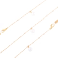 Elegant gold-plated eyewear chain with white pearls and adjustable silicone loops - Pearl Style