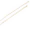 Elegante catena per occhiali dorata con perle di cristallo e passanti in silicone antiscivolo - Oro