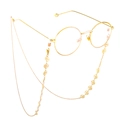 Handmade copper Tree of Life eyewear chain in shiny gold finish on round glasses - Gold