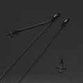 Cadena negra minimalista para gafas con dijes de avión y ganchos de goma - Cadena de Colgante de Avión / Negro