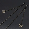 Modieuze zwart-gouden brillenketting met elegante vlinderhanger en antislip siliconen - Vlinder Hanger Zwart Goud Stijl (GL674)