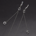 Vintage zilveren brilketting met transparante kristallen kralen en siliconen lussen - Zilveren Vierkante Kristalstijl