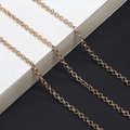 Polished gold round link sunglasses chain with anti-slip design for eyewear protection - Gold