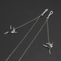 Sparkling crystal ballet dancer eyewear chain with silver alloy links and non-slip rings - Silver (Ballerina Pendant)