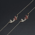 Chic handmade mermaid enamel pendant necklace with gold chain for women and girls - Golden Mermaid Style