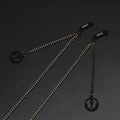 Fashionable black eyewear chain with nautical anchor pendant and golden metal accents - Black