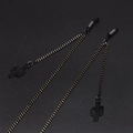 Zwarte brillenketting met minimalistische cactus hanger en antislip rubberen lussen - Zwarte Cactus Hanger Stijl (GL544)