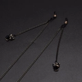 Fashionable black polka dot eyewear chain with gold crystal butterfly pendants for sunglasses - Bow Pendant Style (GL600) / Gold & Black