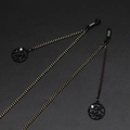 Catenina per occhiali in nero e oro con ciondolo a farfalla di strass e ganci in gomma - Nero