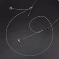 Elegant gold glasses chain with pink crystal cube pendants and adjustable silicone loops - Gold Fine Chain With Pink Cube Pendant