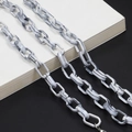 Minimalist marble pattern acrylic eyewear chain with silver lobster clasps for women - Ink (Grey Marble)
