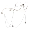 Silver metal eyewear chain with hollow star pendants and stylish anti-slip eyeglass straps - Silver Star Style