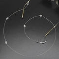 Catenina per occhiali in metallo argento con ciondoli a gufo e gommini antiscivolo - Stile Gufo d'Argento (GL400)