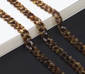 Chic tortoiseshell acrylic glasses chain with amber resin oval links for sunglasses - Tortoiseshell Leopard