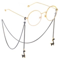 Fashionable gold metal glasses chain with minimalist black giraffe charms for sunglasses - Black Giraffe Style
