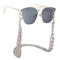 Detail of chunky grey marble acrylic glasses chain with gold metal sunglasses link - Translucent Grey Marble Style (H)