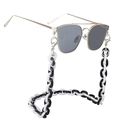 Classic gold aviator sunglasses with a bold black and white acrylic eyewear chain - Black and White Marble (A)