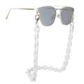 Detail of pilot sunglasses with gold metal frame and thick white acrylic link chain - Solid White (H)