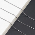 Polished silver stainless steel eyeglass chain with alternating cylinder and bead links - Steel Color (GS017)