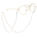 Occhiali rotondi dorati con catena di perle vintage e perline metalliche fini - Catena in Metallo con Perle Imitazione (GL216)