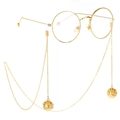 Golden metal glasses chain with hollow ball pendants and anti-slip holder for women - Gold
