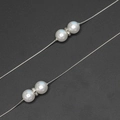 Catena per occhiali vintage in argento con perle bianche e maglie a serpente eleganti - Stile Argento con Perla