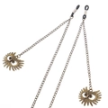 Vintage bronze owl charm eyeglass chain with non-slip silicone loops for sunglasses - Owl Charm Style / Bronze
