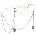 Vintage bronze eyeglasses chain with owl charms and non-slip loops for sunglasses - Bronze Owl Style (GL200)