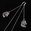 Zilveren brillenketting met paardenhoofd hangers en antislip rubberen lussen - Paardenhoofd Hanger (GL208) / Zilver