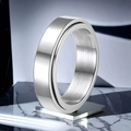 Polished silver spinner ring for stress relief made of durable stainless steel - Plain Spinner Style