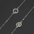 Catenella per occhiali argento con albero della vita di strass e occhio blu - Argento