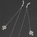 Cadena plateada para gafas árbol de la vida con diamantes y lazos de silicona - Estilo de Colgante Árbol de la Vida / Plateado