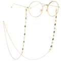 Modieuze gouden brillenketting met evil eye kralen en bloemen voor damesbrillen - Gouden Evil Eye Holle Bloem Stijl (GL262)