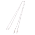 Polished silver stainless steel sunglasses chain with anti-slip silicone loops for eyewear - Silver